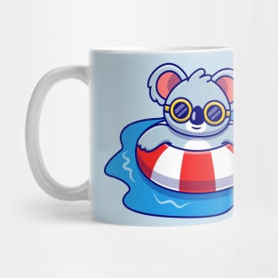 Cute Koala Swimming Summer Cartoon Mug